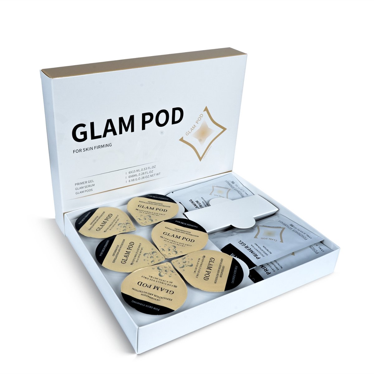 Goedkoopste Oxygen pods GLAM GOLD Restart Kit - Luxe Gold behandeling verstevigend en verjongend - Bevat 6x pods, 6x gel en 6x serum voor een complete behandeling. TIJDELIJKE ACTIE PRIJS