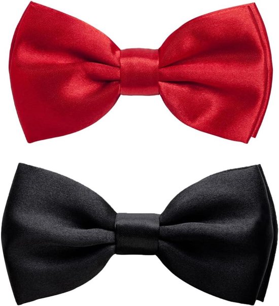 WY LIGHTING LEVEL Klassieke vlinderdas voor heren in Pre Tie stijl voor formele huwelijkevenementen - solide vintage smoking voor volwassenen en kinderen (zwart