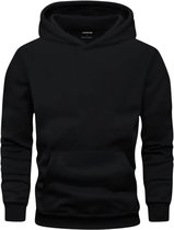 HOODED SWEATER 100% GEKAMD FLEECE 320 G/M² ZWART