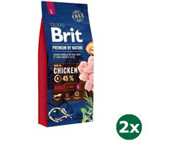 2x15 kg Brit premium by nature adult large breed hondenvoer