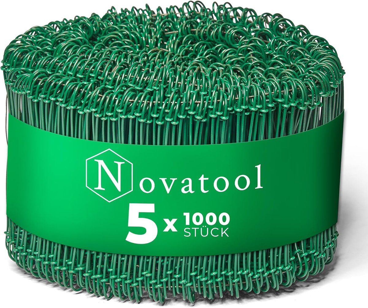 5.000 stuks binddraad met ogen 1,4 x 140 mm binddraad groen gecoat, roestvrij en duurzaam gedraaid draad, binddraad, ringdraad, draadlussen, ideaal als bloemistendraad en bloemendraad