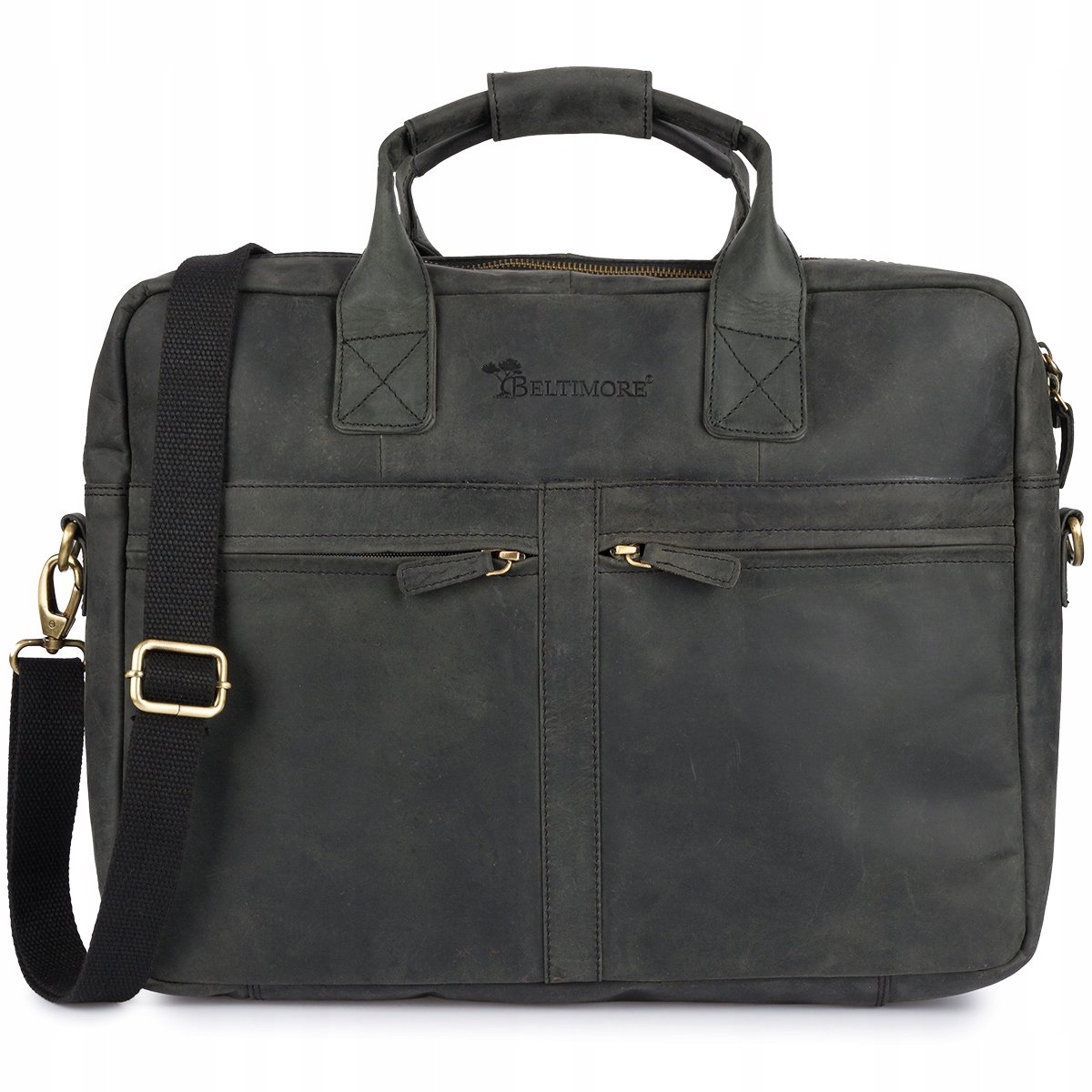 Beltimore grote leren heren werktas A4 reistas voor laptop 17" XL