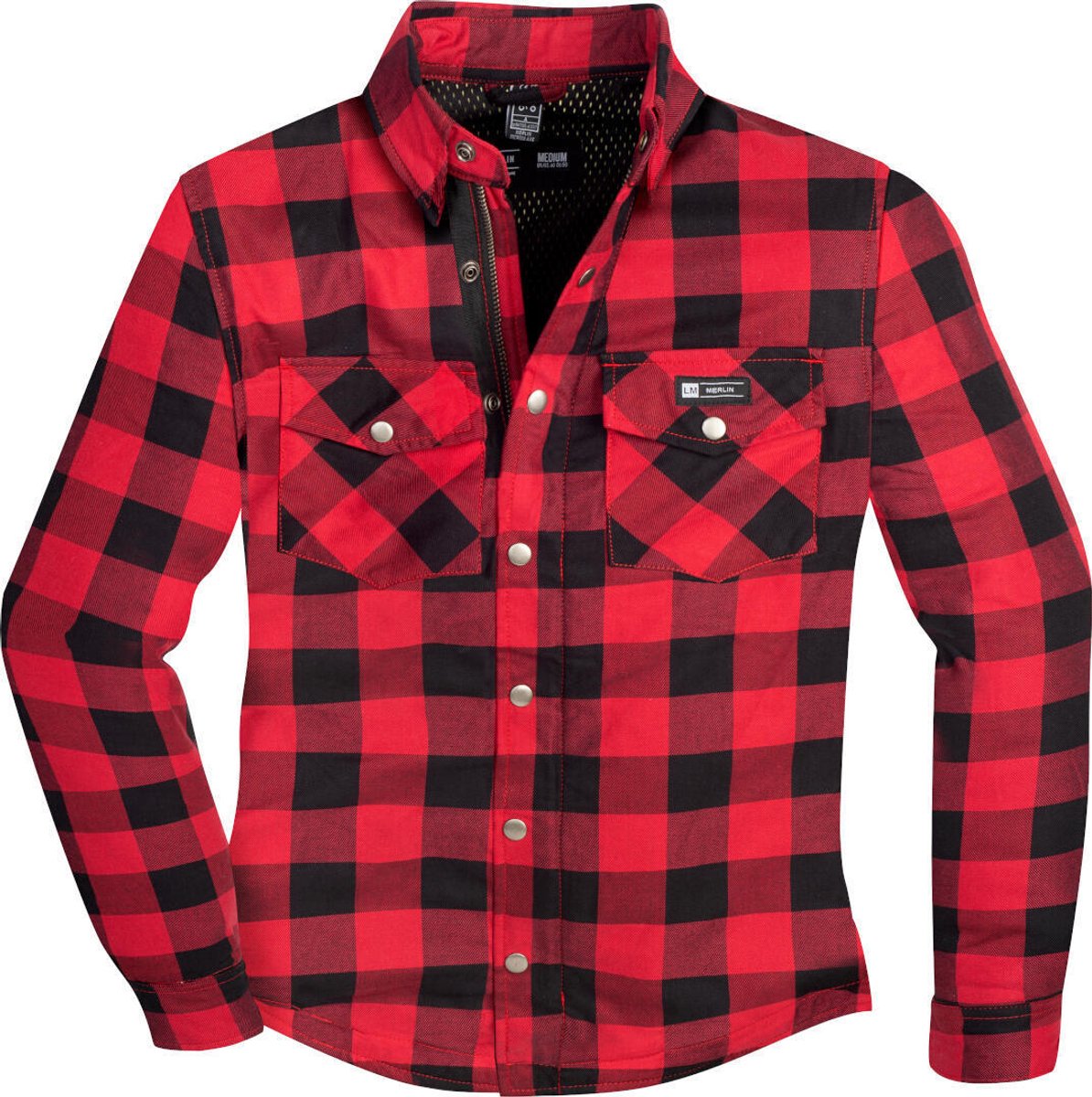 Merlin Axe Zwart Rood Motorshirt - Shirts