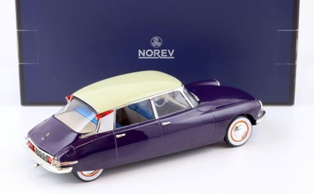 Citroën DS 19 1955 Lilas/Blanc - Norev 1/12 - Modèle Miniature Métal - NEUF