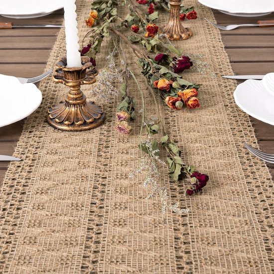 Plancholo Macrame tafelloper 30 x 175 cm Boho boerderij katoen linnen geweven tafelloper met kwastjes voor keuken eettafel woondecoratie zwart Plancholo Macrame tafelloper 30 x 175 cm Boho boerderij katoen linnen geweven tafelloper met kwastjes voor keuken eettafel woondecoratie zwart