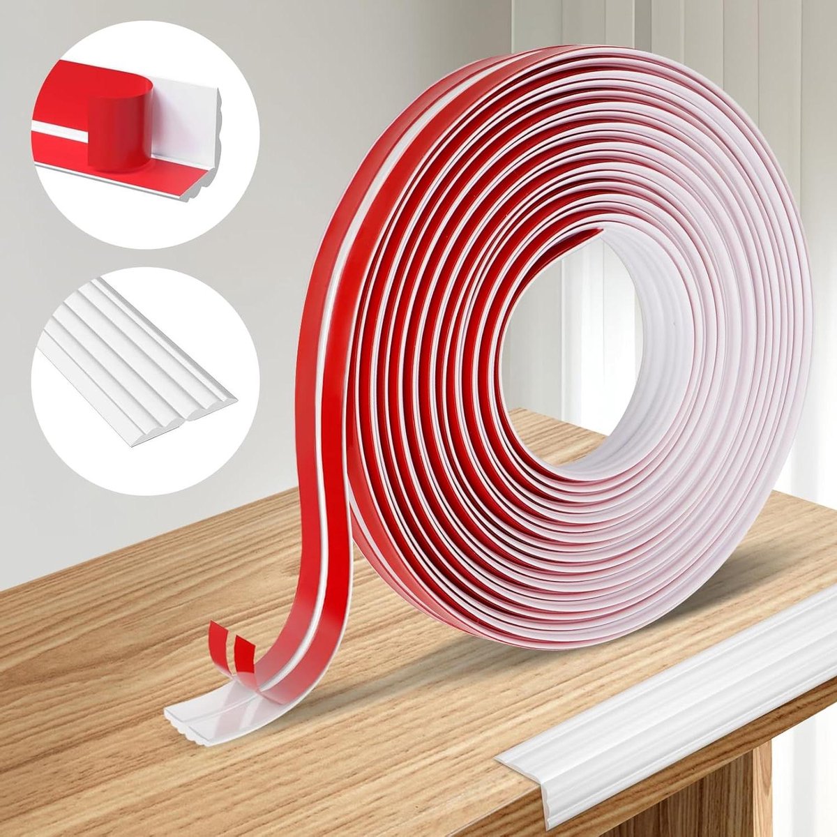 Plinthe Sotrinbois – MDF Prépeint 10x100x2000mm, Lot De 5, Arrondie