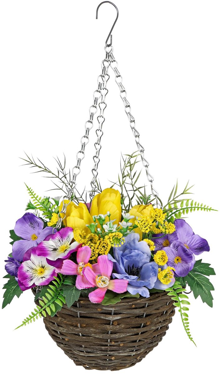 Unyqoos ® Charmante Kunstbloemen Hanger met Realistische Bloemendetails voor Binnen en Buiten Decoratie roze