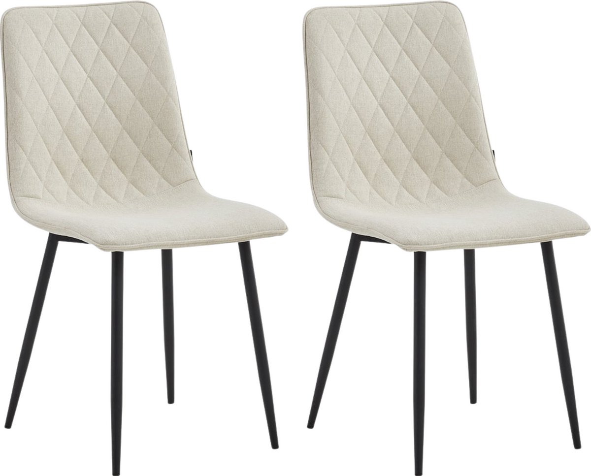 Colenis Elise Eetkamerstoel - Set Van 2 - Beige - Fabb Stof - Industrieel