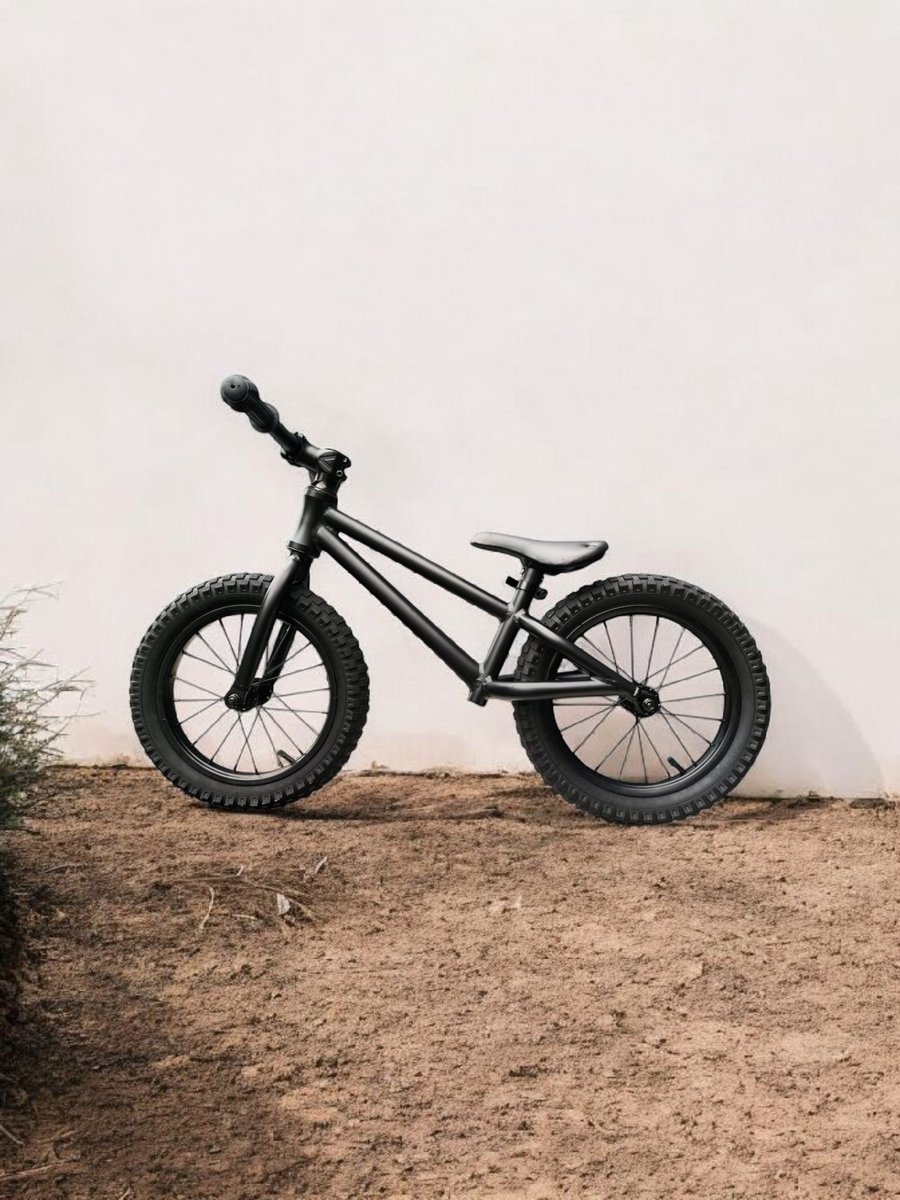 Jobber Fatbike Loopfiets 3 jaar - Stoere Loopfietsen mat Zwart - 14inch — afbeelding 4