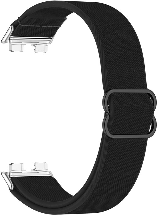 Bracelet élastique en nylon Strap-it - compatible avec les Huawei Band 8 / Band 9 / Band 10 (noir)