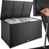 Bol.com tectake® Aluminium wicker opbergbox - Outdoor kussenbox - Uitneembare binnenzak - Weerbestendig en afsluitbaar met dekse... aanbieding