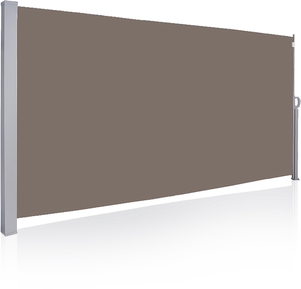 Zijluifel Uittrekbaar Windscherm 180x300 cm Aluminium– Oprolbaar – Zonnescherm – Tuin, Strand, Terras, Balkon, Camping - Privacy – Zijluifel – Weerbestendig - Bruin