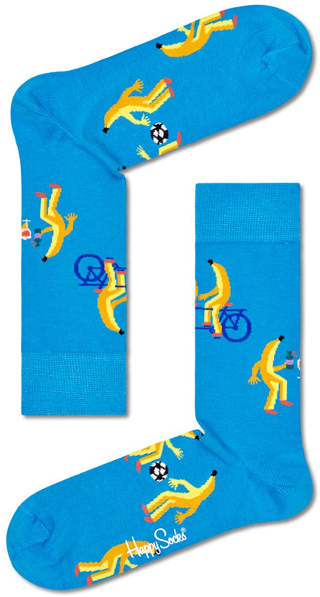 Happy Socks unisex sokken going bananas blauw