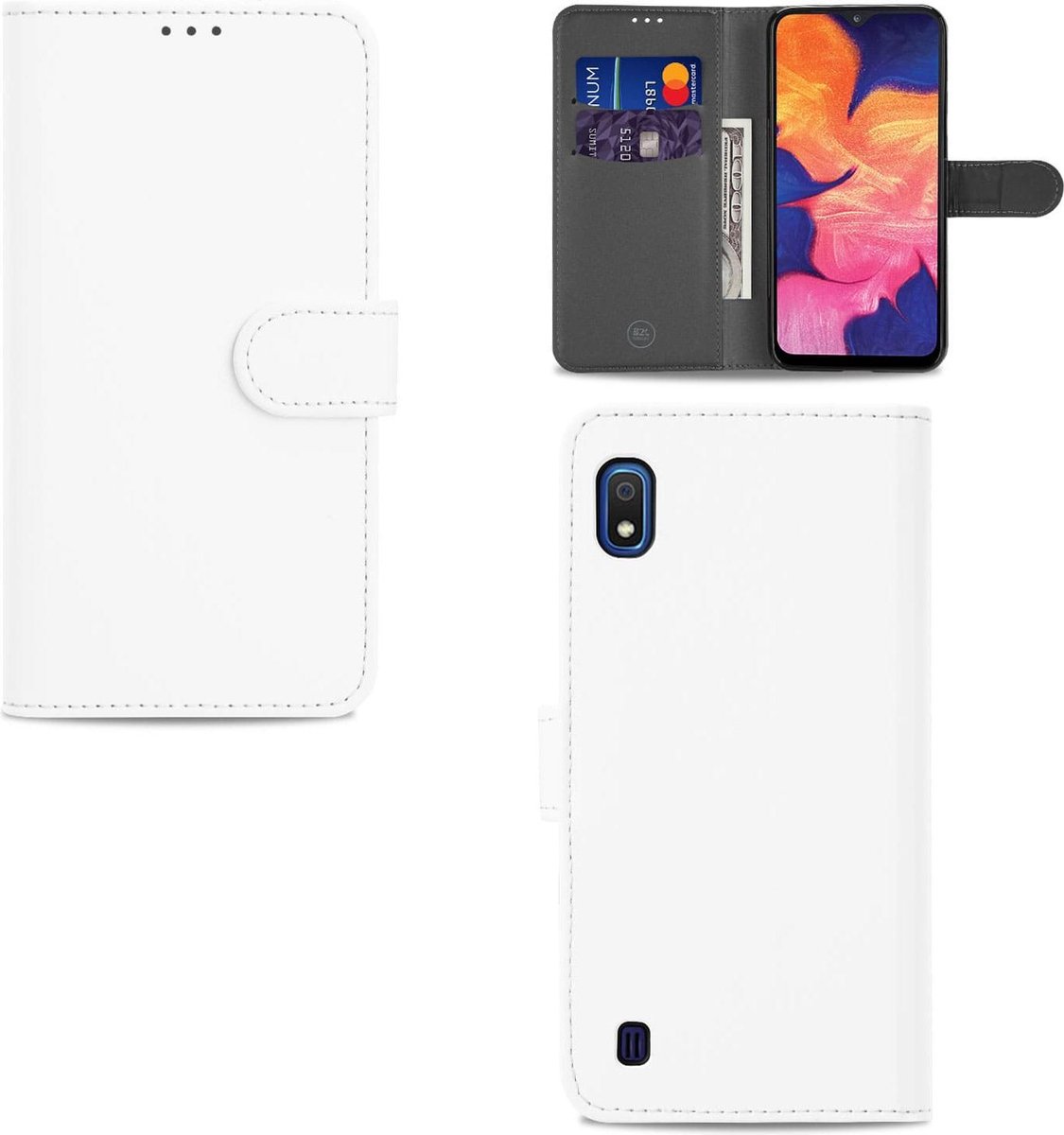 Samsung Galaxy A10 Hoesje Wit met Pasjeshouder