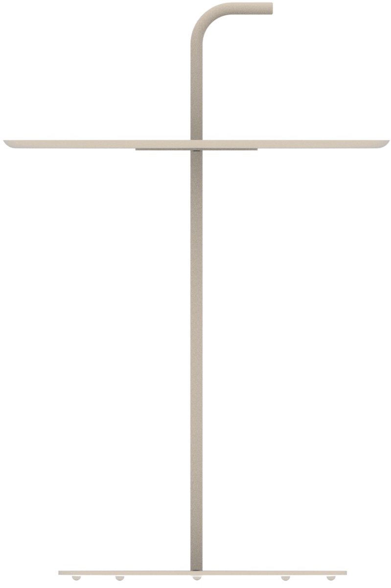 Bijzettafel Calimera champagne kleur staal Ø38 cm met handgreep casa.pro