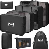Packing Cubes 8-delig - Koffer Organizer Set - Bagage Organizers - Zwart