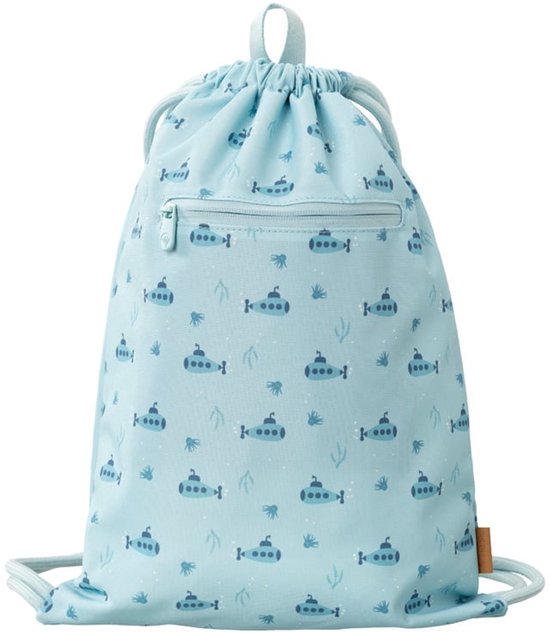 Fresk Zwemtas Jongens – 38 x 27 cm – Gymtas – Waterafstotende Strandrugzak voor Kinderen – Zwemzak met Ophanglus – Lichtblauw - Submarine