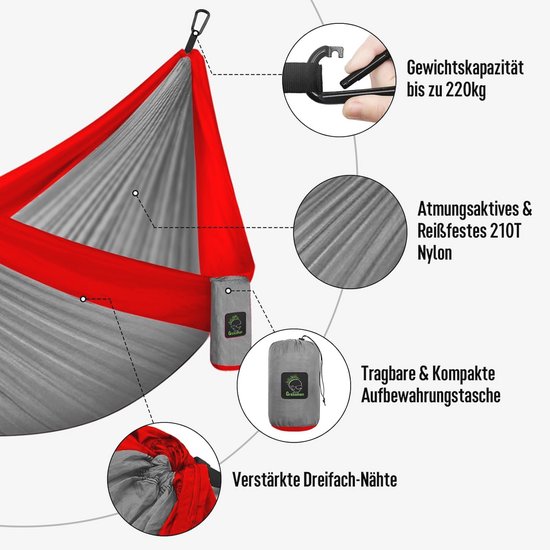 hangmat voor 2 personen Dubbele hangmat met gebogen spreidstok