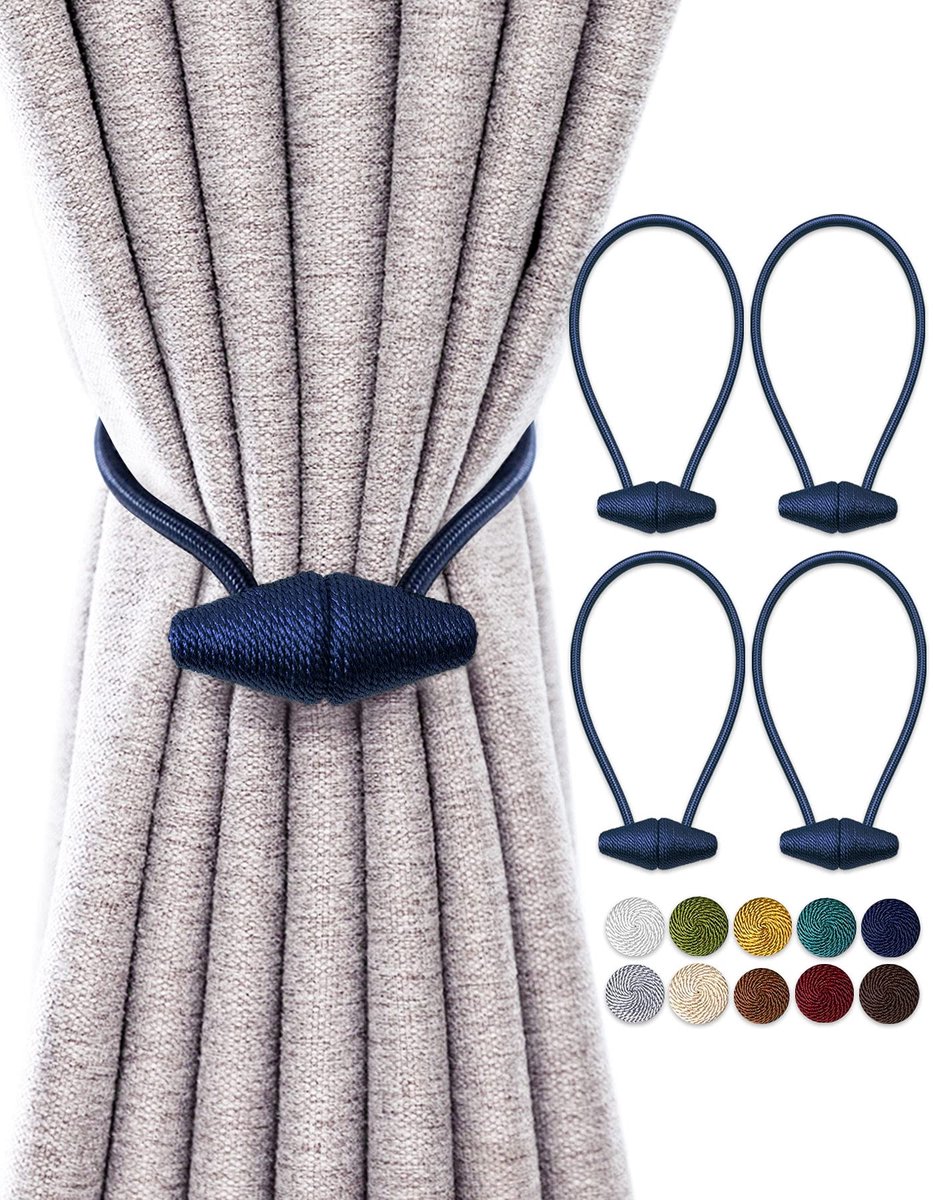 Ibenzoa® Verstelbaar Magnetisch Gordijnaccessoire met Elegante Spindelvorm voor Binnen en Buiten Gebruik
