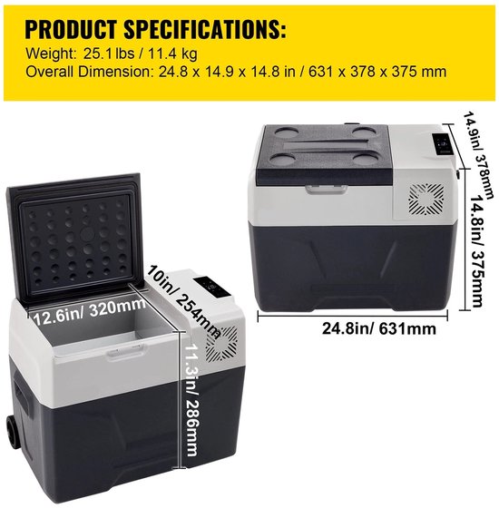 13.6 QT IJskoeler, draagbaar, koelbox groot, koelbox klein, krachtige isolatiebox, langdurige conservering persoonlijke ijsbox met hoge capaciteit, voor reizen op het en kamperen