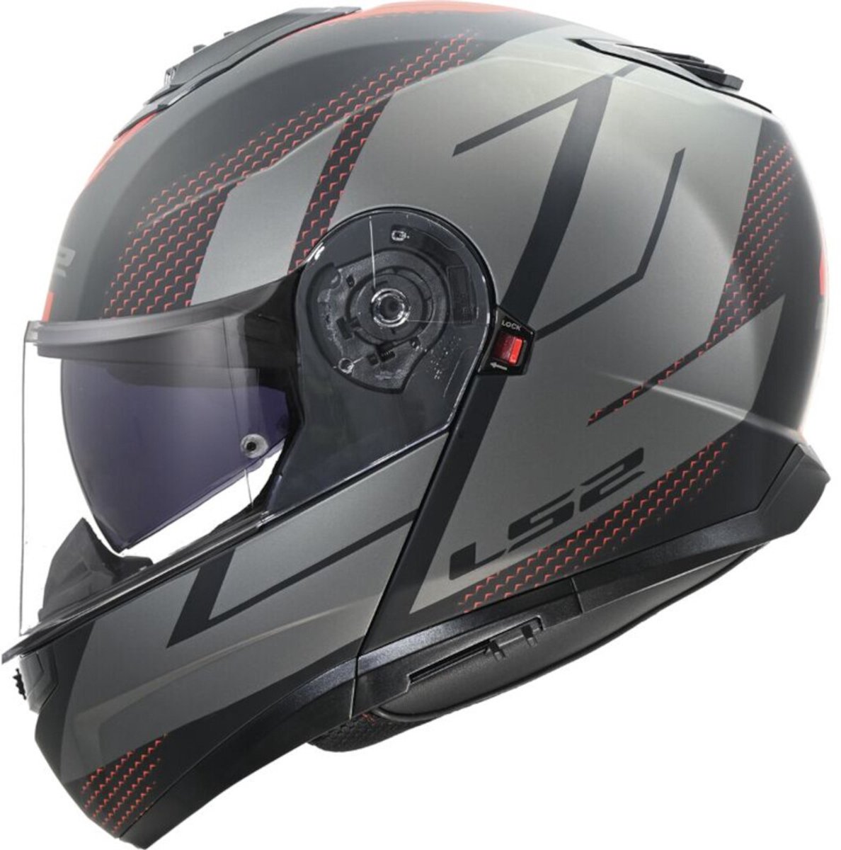 LS2 FF908 Strobe II Code Zwart Grijs 06 Systeemhelm - Helm