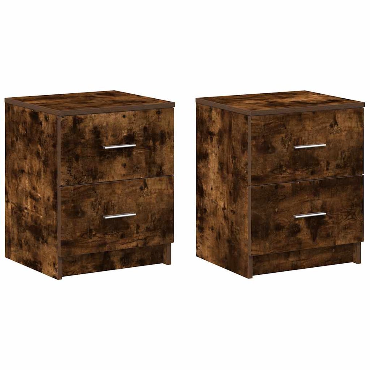 vidaXL Nachtkastjes - 2 - st - met - 2 - lades - 40x36x50 - cm - gerookt - eikenkleurig