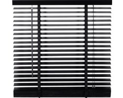 INT Horizontale Jaloezie Hout Mat Zwart FSC 50mm 140x175cm
