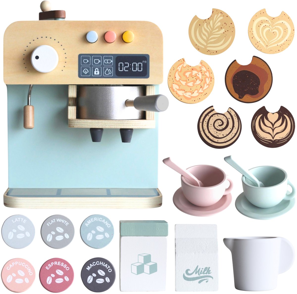 Luxe Houten Koffiehoek voor Kinderen | Speelgoed Keuken Accessoires Set – Baby Doo Luxe Houten Koffiehoek voor Kinderen | Speelgoed Keuken Accessoires Set – Baby Doo