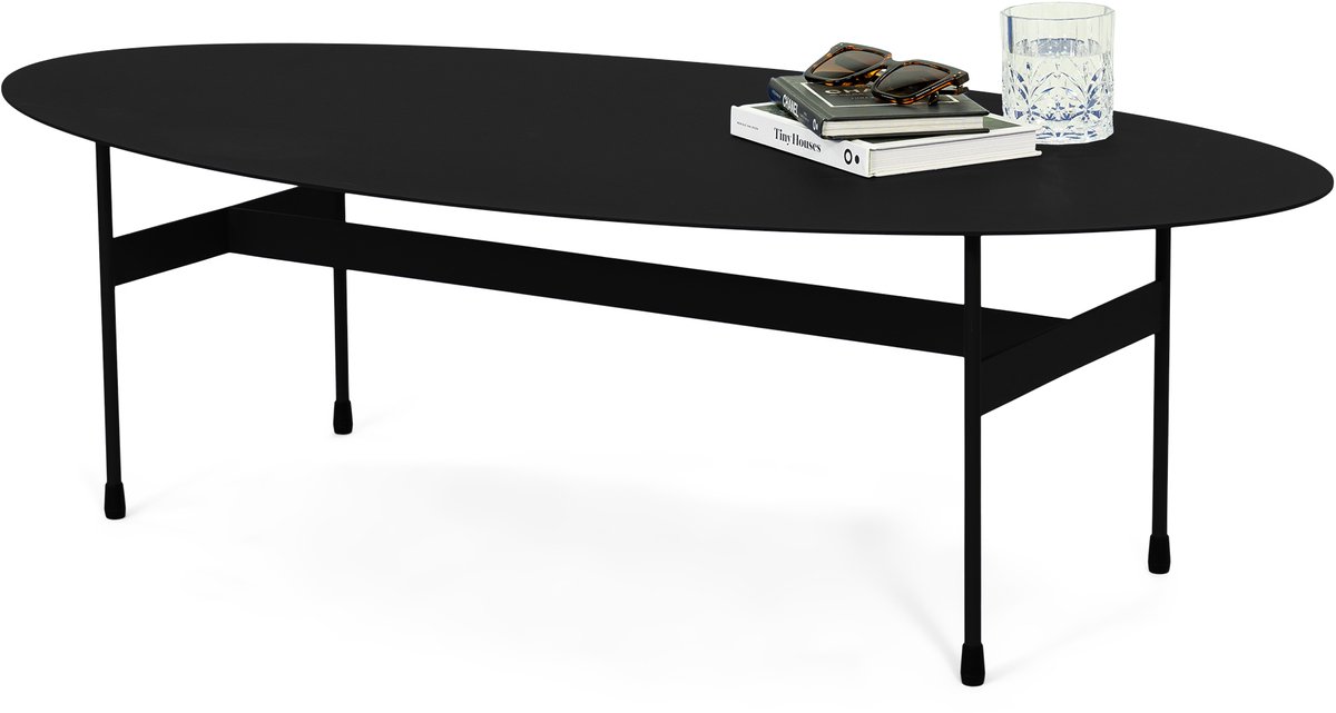 Spinder Design salontafel Mira Oval - Zwart - Staal