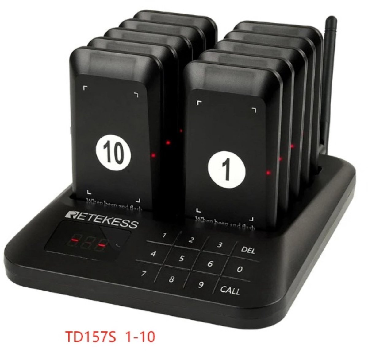 Retekess TD157S Oproepsysteem voor Restaurant en Café – Met 10 Coaster Pagers