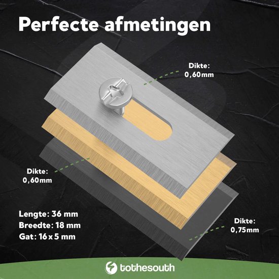 Lames de tondeuse robot universelles Endurance To the South® compatibles avec Gardena, Husqvarna, McCulloch, Yard Force, Segway, Garden Feelings, Cramer, ECOVACS, Ferrex et Florabest - Acier - 18 pièces