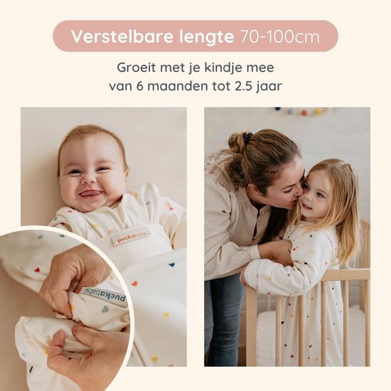 Puckababy Bag 4 Seasons slaapzak baby (6m-2.5j) - Hearts Confetti - TOG 0.25-2.0 - 4 seizoenen van Merkloos — afbeelding 5