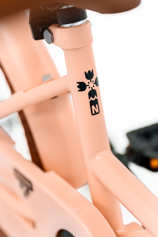 Nogan Dutchy Kinderfiets 18 Inch - Met Zijwieltjes - Verstelbaar Stuur & Zadel - Terugtraprem & V-Brake - Mat Roze van Nogan — afbeelding 4