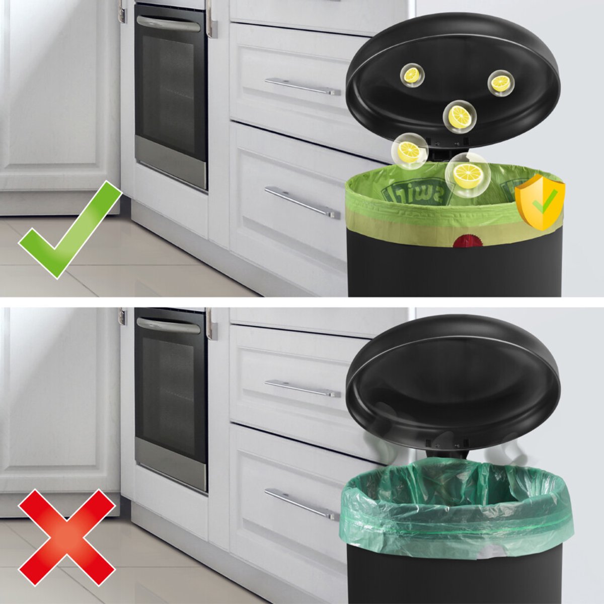 Goedkoopste 3x Swirl Vuilniszakken met Trekband Geparfumeerd Actif Fresh 20 liter 12 stuks