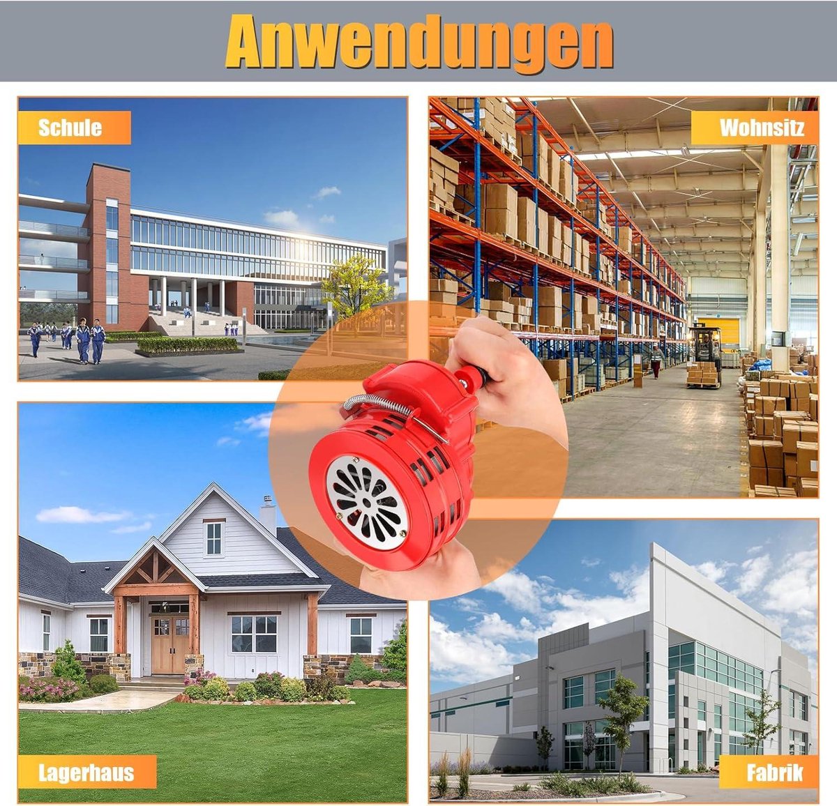 Handslinger sirene hoorn - 120dB luid draagbaar alarm voor