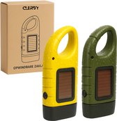 Clerby - 2x Opwindbare Zaklamp - Led Knijpkat met Dynamo Opwindbaar - Handmatig zonder Batterij Oplaadbaar - Militaire Zaklamp - Noodpakket