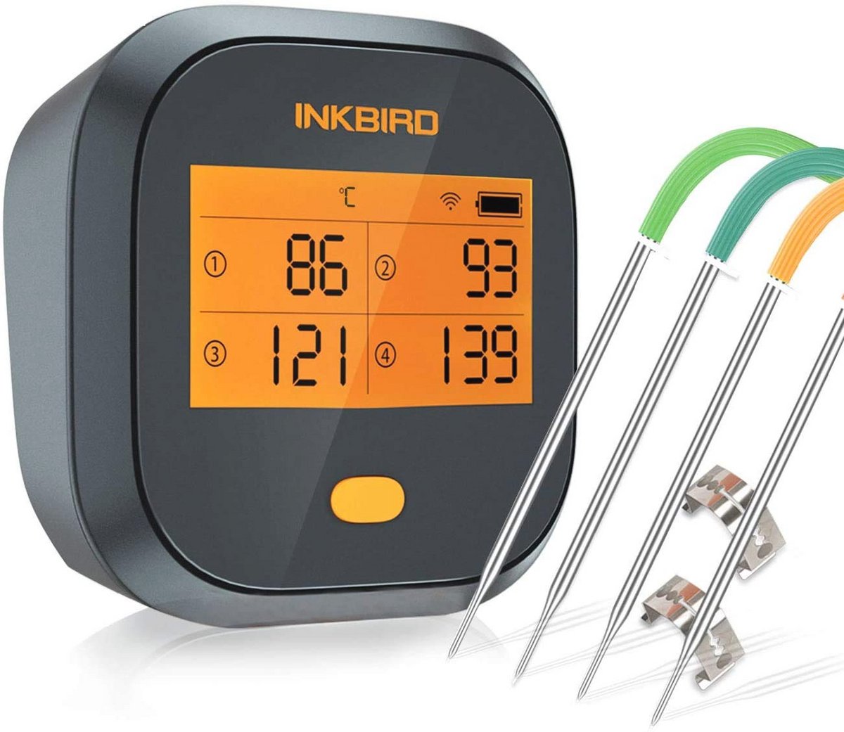 Vleesthermometer BBQ met WiFi-verbinding en 4 Probes - Magnetisch en Oplaadbaar