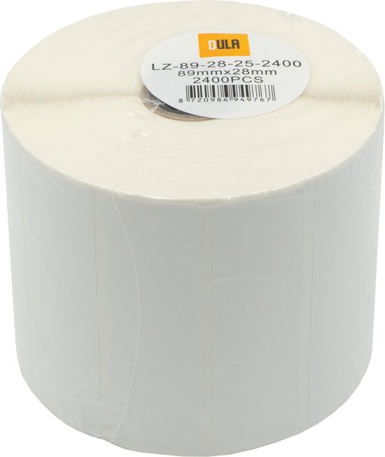 DULA Compatible labels 89x28mm - 2400 etiketten per rol - kern 25 mm ...