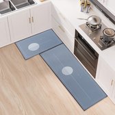 Ibenzoa® Set van 2 Antislip Keukenmatten – Oplossing voor Woon- en Werkplekken, 43x75 cm & 43x120 cm, Grijs