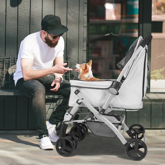 Hondenbuggy met opvouwfunctie voor kleine honden en katten - Oxford
