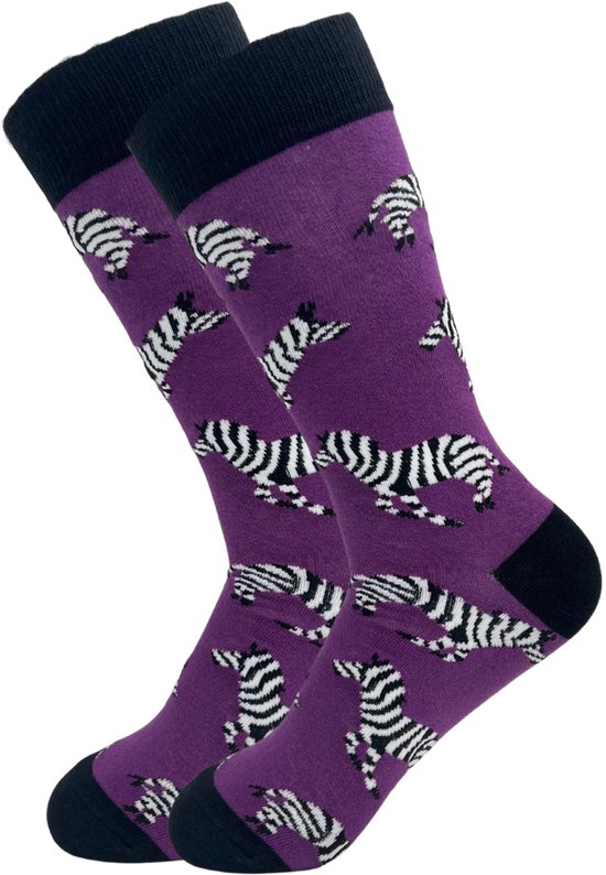 Tous les pieds | Zebra Chaussettes Violettes | Savane, Safari | Taille 39- 44