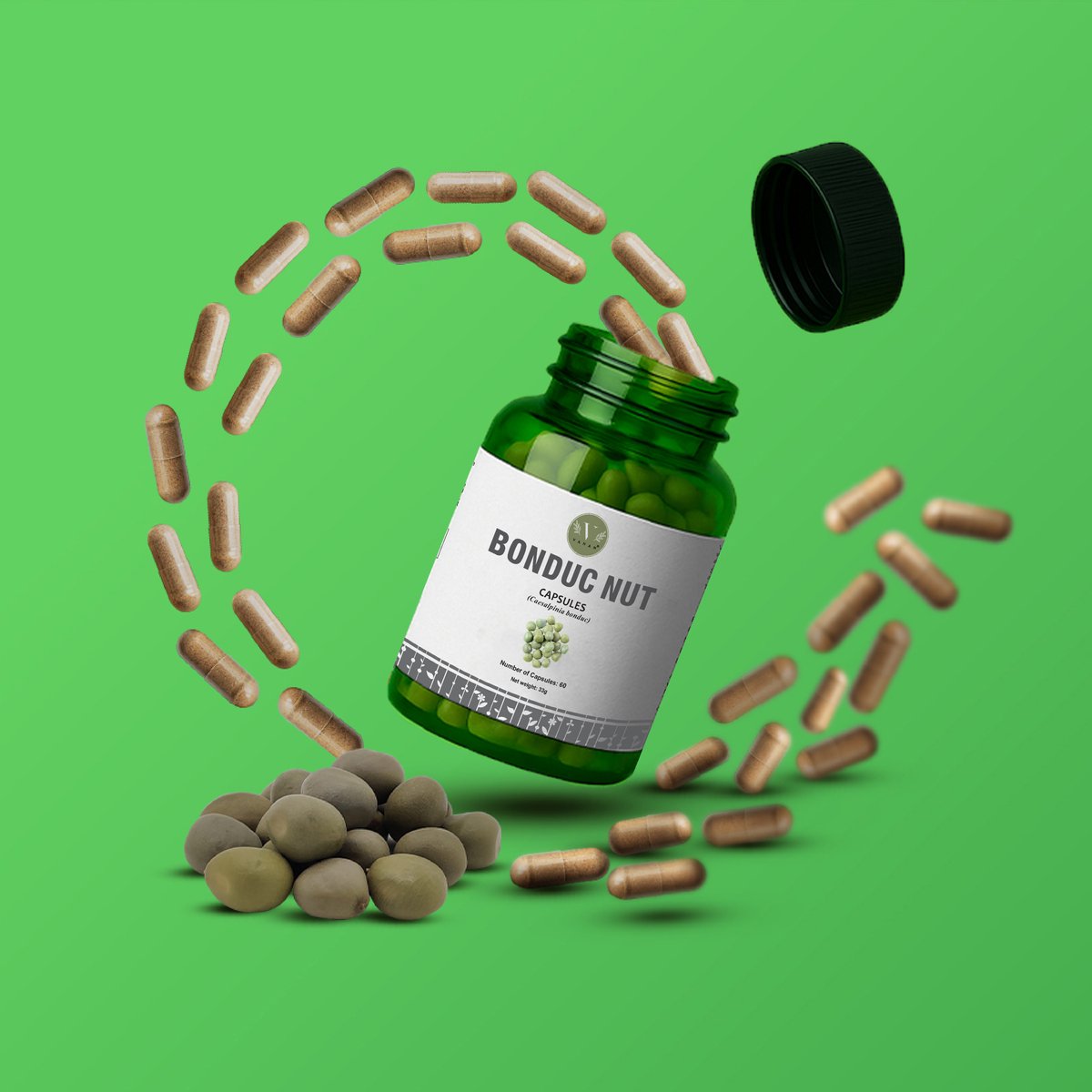 Goedkoopste 100 Natuurlijke Vanan Bonduc Nut - Ayurvedisch Vrouwensupplement - Ondersteunt Menopauze & Darmgezondheid - Vegan & GMP - 300mg Extract