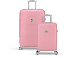SUITSUIT Kofferset 2 delig - Reiskoffer groot - Handbagage koffer - Valies set - Veilig Cijferslot - Reiskoffer set - Reiskoffer met wielen - Caretta kofferset Pink Lady