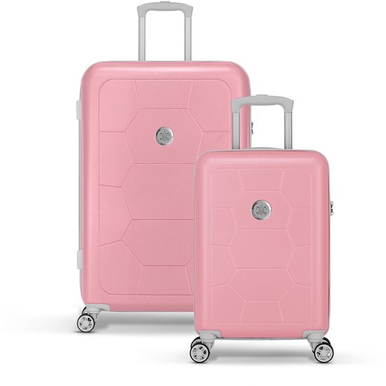 SUITSUIT Kofferset 2 delig - Reiskoffer groot - Handbagage koffer - Koffer set - Veilig Cijferslot - Reiskoffer set - Reiskoffer met wielen - Caretta kofferset Pink Lady