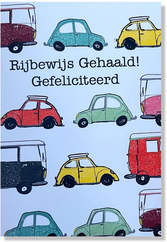 Rijbewijs Gehaald Gefeliciteerd Wenskaart 12x17cm Gevouwen Kaart rijbewijs-gehaald-gefeliciteerd-wenskaart-12x17cm-gevouwen-kaart