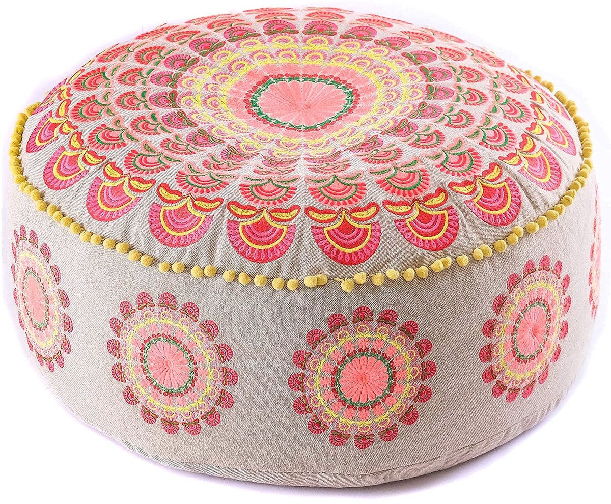 Ibenzoa® Grote Marokkaanse Vloerkussen Overtrek, Handgemaakt, Zacht en Comfortabel, 60 x 20 cm