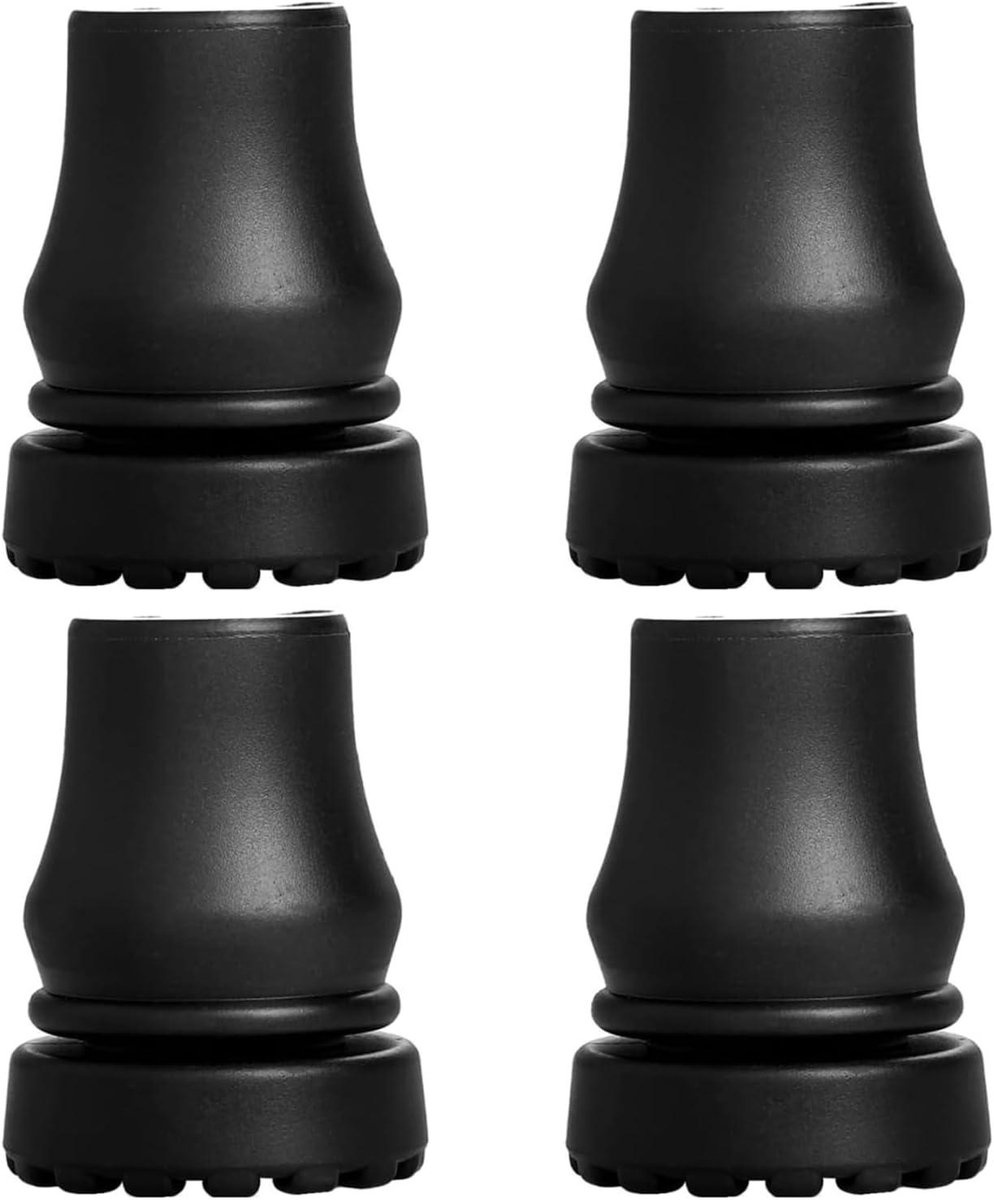 Rubberen doppen voor wandelstokken - Set van 4 stuks - Geschikt voor wandelstokken en krukken - Zwart