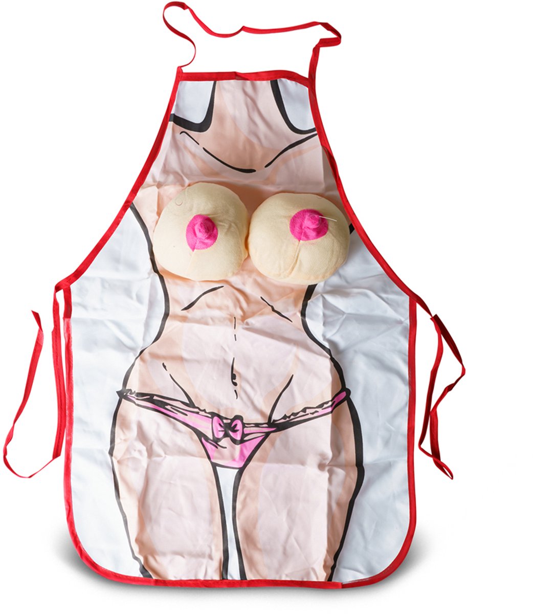 Fout Schort met Borsten – Grappig Verkleedschort met 3D Effect – Perfect voor BBQ, Verjaardag of Vrijgezellenfeest