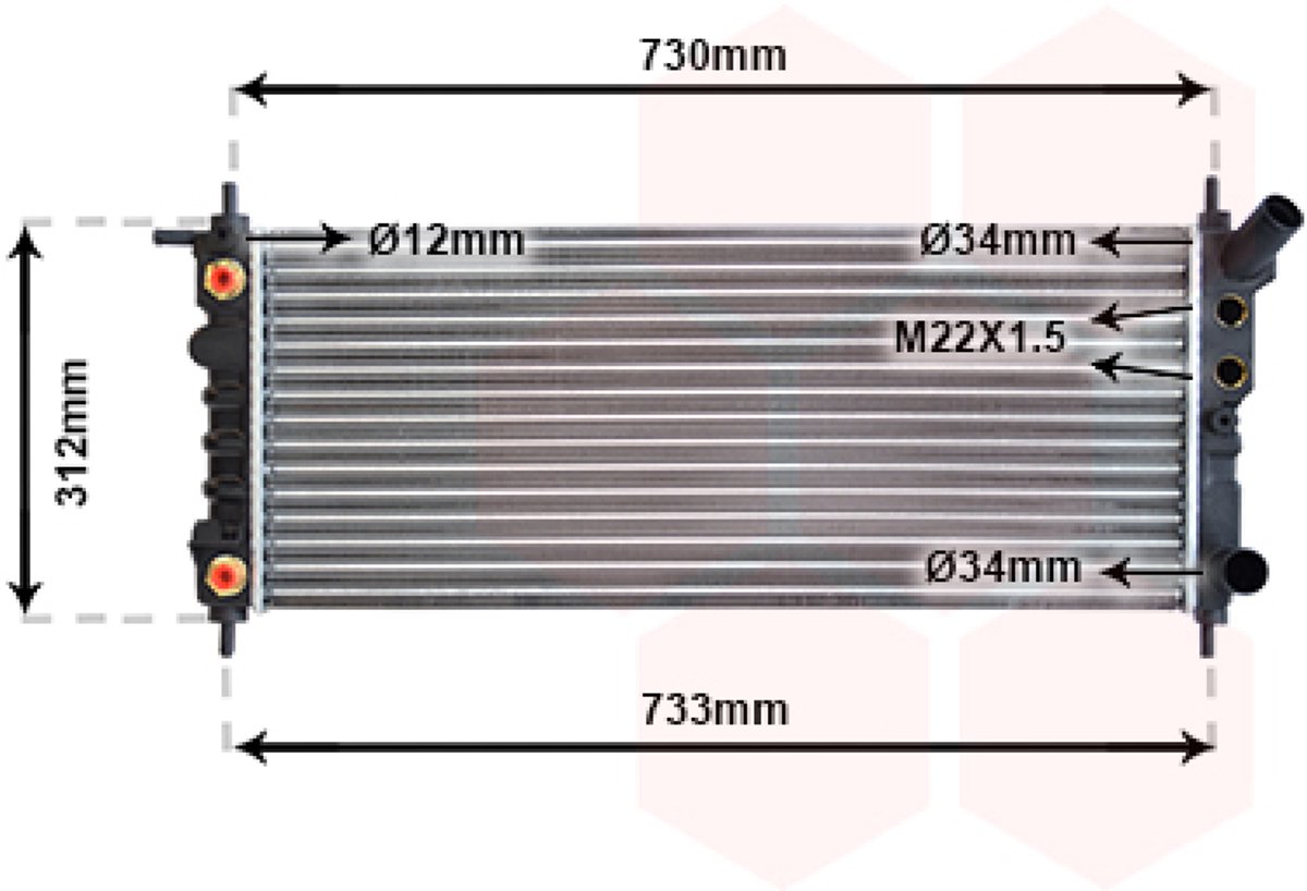 Van Wezel - RADIATOR VOOR OPEL CORSA B 1993-2000 09180596