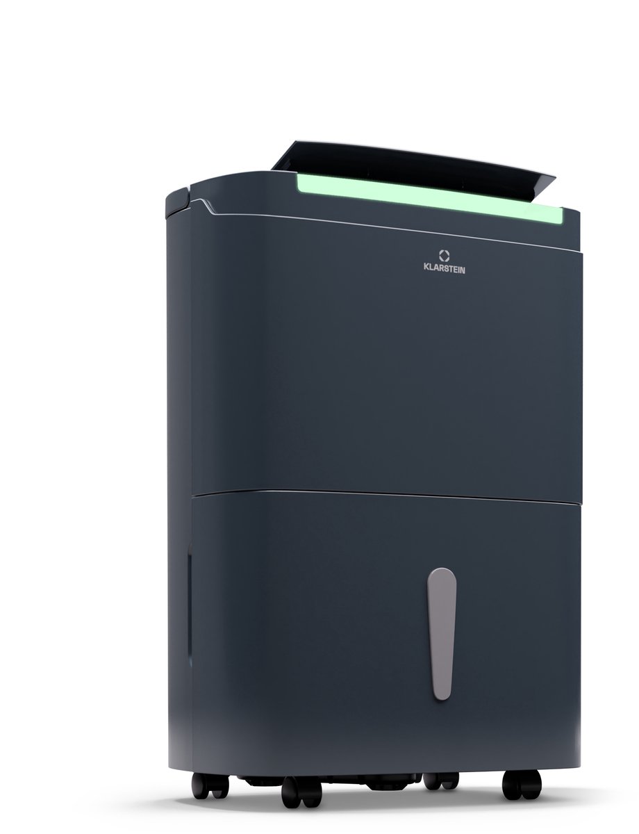 Klarstein Luchtontvochtiger Elektrisch tot 55m2 - Slimme Luchtontvochtiger voor Thuis - Badkamer & Kelder - Stille Luchtontvochtiger - Elektrische Luchtontvochtiger met WLAN IoT App - Gebouwendroger met 50 L Capaciteit - Antraciet